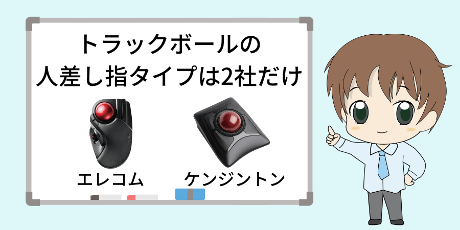 人差し指のトラックボールマウスはエレコムとケンジントンだけ